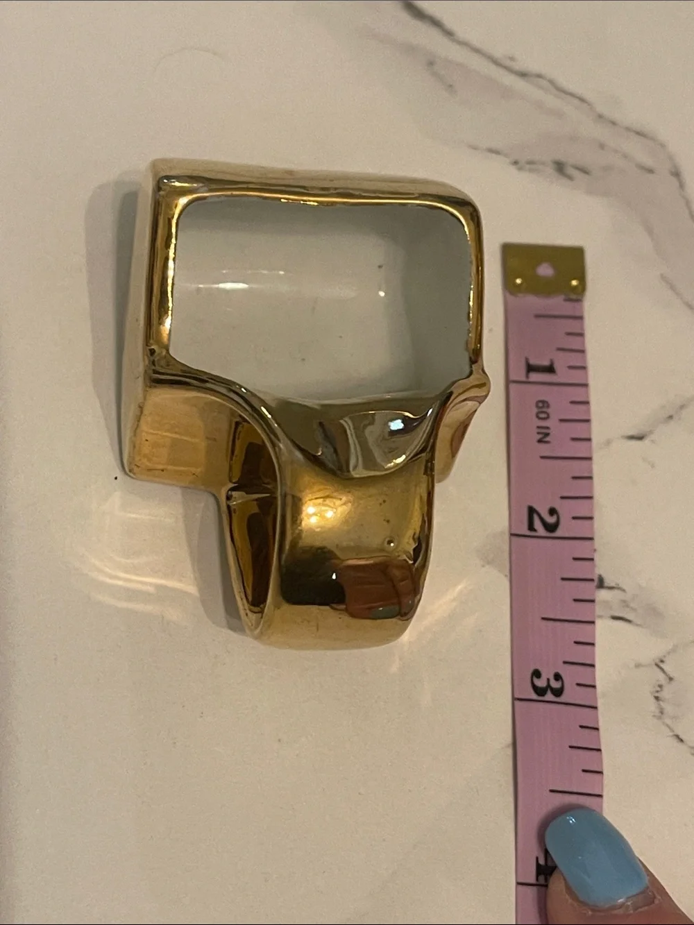 Gold Tone Modern Square Napkin Rings - Set of 4
